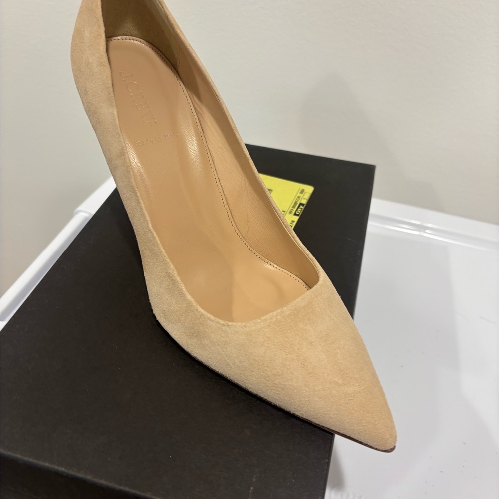 J. Crew Beige Suede Pointed-Toe Pump